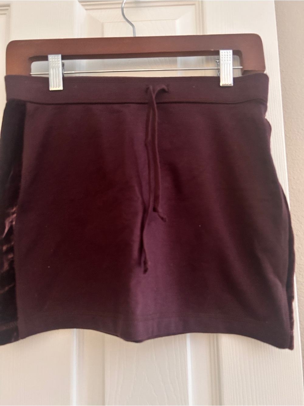 Express Women's Drawstring Mini Skirt - Burgundy